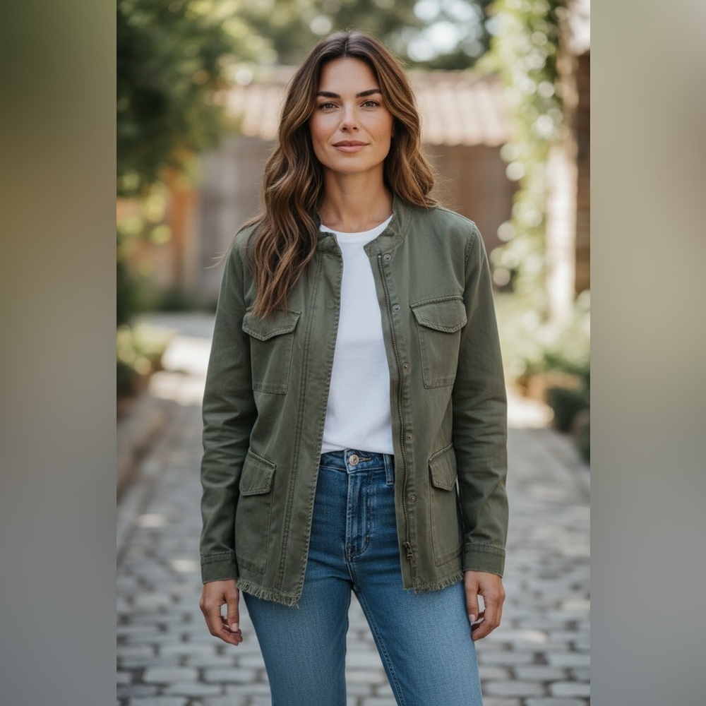 Dark Green Women's Jacket - Picture 3 of 7